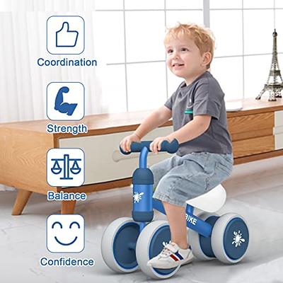 Baby Balance Bike Toys for 1 Year Old Gifts Boys Girls 10-24 Months Kids  Toy Toddler Best First Birthday Gift Children Walker No Pedal Infant 4  Wheels