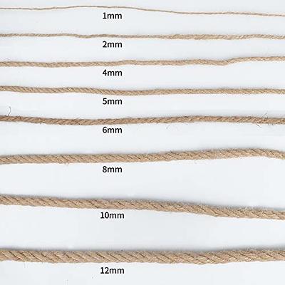 100 Feet Nautical Rope for Crafts, 6mm Thick Jute Twine (Brown)