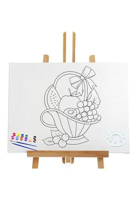 Indigo Art Studio Pre Drawn Canvas Painting for Adults Kids, Stretched &  Stenciled