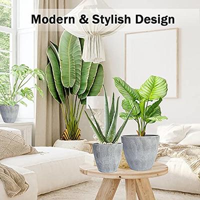 Utopia Home - Plant Pots Indoor with Drainage - 7/6.6/6/5.3/4.8 Inches Home Decor Flower Pots for Indoor Planter - Pack of 5 Plastic Planters for