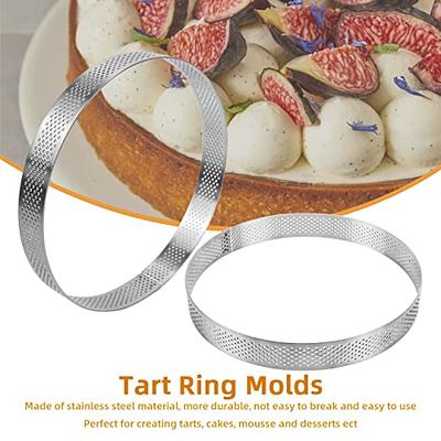 Cake Rings 6 Packs 2 x 2 inch Stainless Steel Nonstick Tart Ring Round Ring Molds Mousse Dessert Rings Tart Molds for Baking