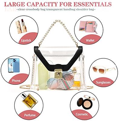 Kui Wan Clear Bag Stadium Approved, Clear Crossbody Bag Cute Clear Purse Mini Bag Gift for Women for Sport Event Concert