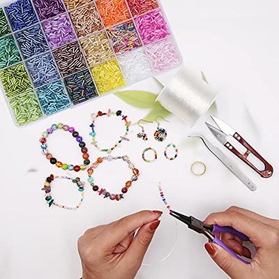 EuTengHao 9600pcs Tube Beads Kit Glass Bugle Seed Beads Small Craft Beads for DIY Bracelet Necklaces Crafting Jewelry Making