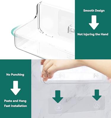Jogori Acrylic Shower Shelves for Bathroom: Adhesive Shower Shelf for  Inside Shower - Clear Shower Organizer Rack No Drill - Bathroom Caddy  Storage