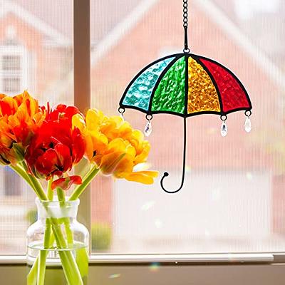 BOXCASA Umbrella Decor Suncatchers for Windows,Stained Glass