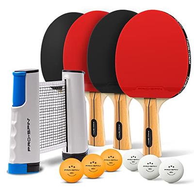 PRO-SPIN Ping Pong Paddles, 2-Player Set, High-Performance Table Tennis  Rackets, 3-Star Ping Pong Balls, Compact Storage Case 