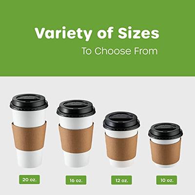  Disposable Coffee Cups With Lids - 16 oz To Go Coffee