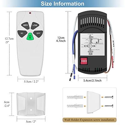 Nexete Universal Ceiling Fan Wall Remote Control Kit, add a Ceiling Fa –  nexete