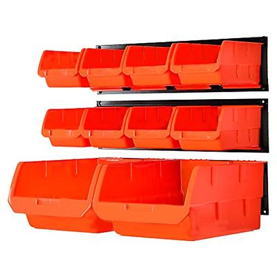 WISION Wall Mounted Storage Bins, 30 Wall Mount Tool Organizer Bins Plastic  Parts Rack Container, Easy Access Compartments For Tools, Hardware