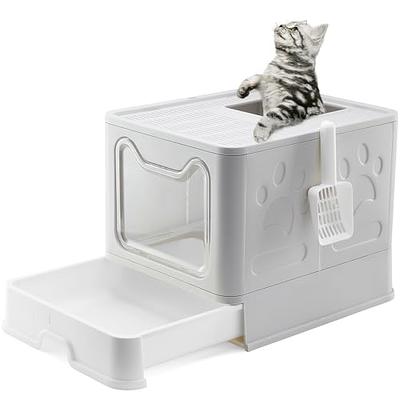 DINZI LVJ Litter Box Furniture, Flip Top Hidden Cat Washroom with