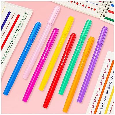 MGZTTHW 8pcs Curve Highlighter Pen Set, Dual Brush Marker Pens, 6 Different  Curve Shapes, Flownwing Flair Pen Colored Cool Pens for Note Taking - Yahoo  Shopping