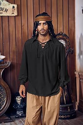 Bbalizko Mens Medieval Pirate Shirt Renaissance Gothic Viking Steampunk  Retro Lace Up Blouse Halloween Costume Tops Beige - Yahoo Shopping