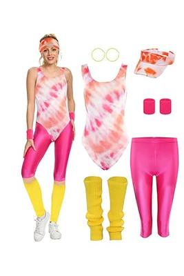 80s Work Out Costume, with Jumpsuit : : Juguetes y juegos