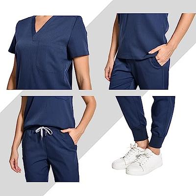 PuriPure Scrubs Set for Women Nurse Uniform Jogger Classic V-neck