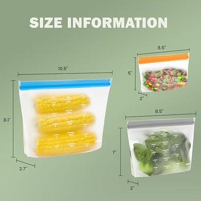 Dishwasher Safe Reusable Storage Bags Stand Up - 6Pack Leakproof Reusable  Freezer Gallon Bags - BPA Free PEVE Reusable Silicone Food Storage Bags -  Yahoo Shopping