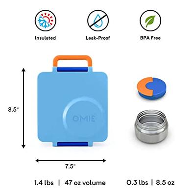 OmieBox Bento Box for Kids - Insulated Bento Lunch Box with Leak Proof  Thermos Food Jar - Blue Sky 