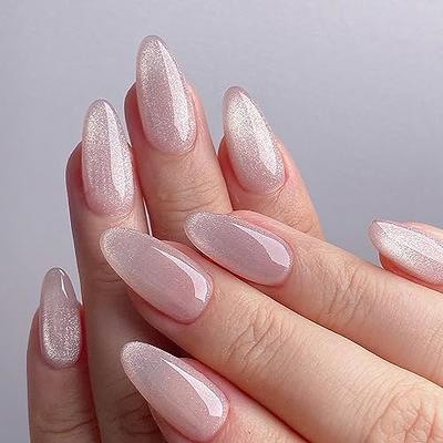 QINGGE White Press on Nails Medium Length Coffin Fake Nails Solid