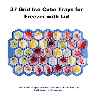 Silicone Ice Cube Trays with Lids Flexible Ice Trays for Freezer 37