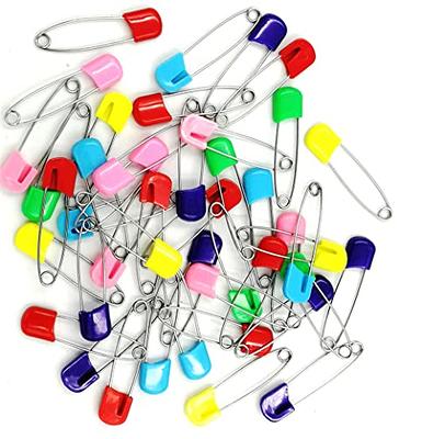 Plastic Head Safety Pins 2 Inch Long 50 Pcs Diaper Nappy Locking Random  Color