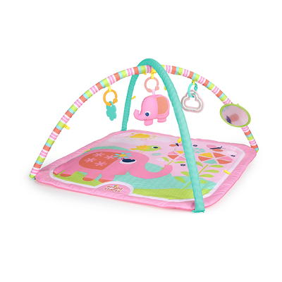 Bright Starts Unicorn Crew Baby Activity Gym & Tummy Time Play Mat with  Taggies, Newborn+ (Pink) 