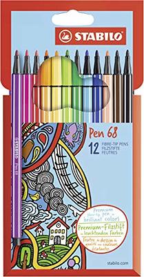  STABILO Premium Fibre-Tip Pen with Brush Tip Pen 68 brush -  ARTY - Pack of 24 - Assorted Colours : Office Products