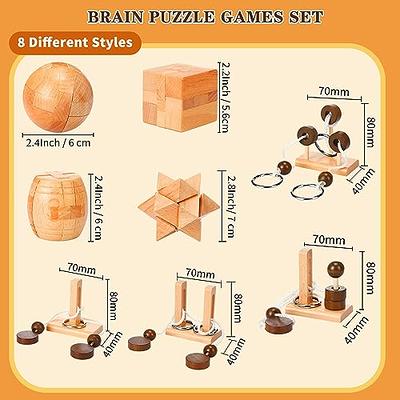 Brain Teaser Puzzle Wooden Threading Rope Loop Puzzle Luban Lock Brain  Teaser Game Adult Kids Toy Puzzles for Adults (4)