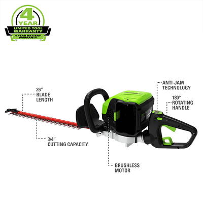 WEN 40415BT 40V Max Lithium-Ion 24 Cordless Hedge Trimmer (Tool Only)