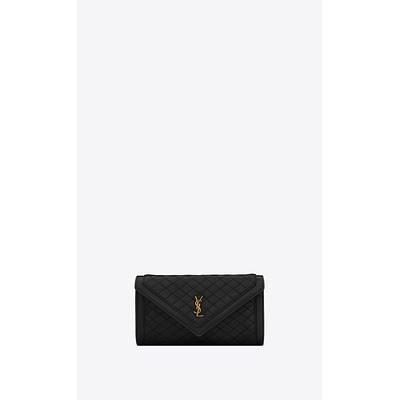 CASSANDRE MATELASSÉ large flap wallet in lambskin, Saint Laurent