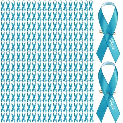 Light Blue Ribbon Awareness Fabric Lapel Pin 25 Pack - Awareness