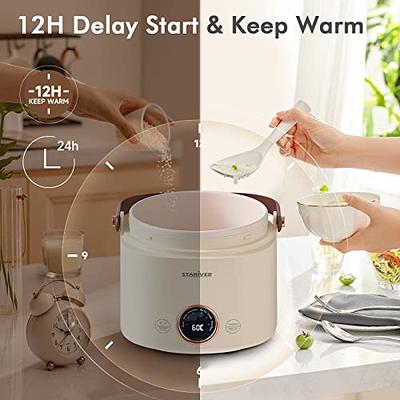 CHACEEF Mini Rice Cooker 2-Cups Uncooked, 1.2L Portable Non-Stick NEW