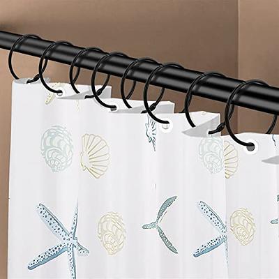 Shower Curtain Hooks Rings,24 Pcs Rustproof Metal Shower Hooks for