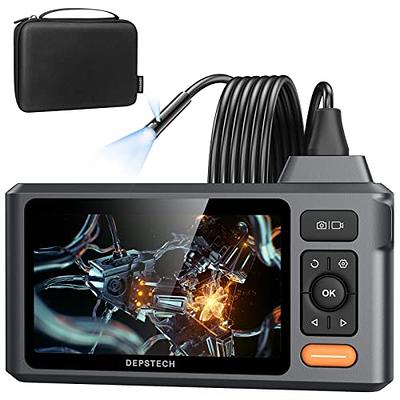 DEPSTECH Endoscope à écran IPS de 12,7 cm, caméra endoscope à double  objectif 1080p avec lumière, écran divisé, caméra d'inspection étanche  IP67