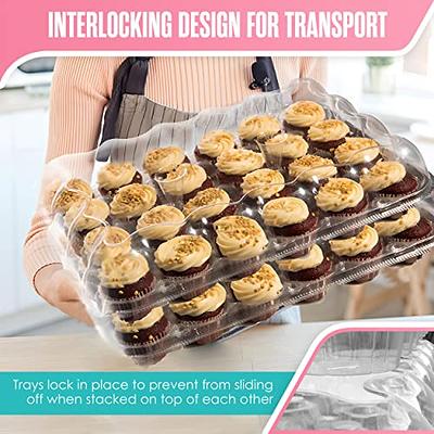 5 Cupcake Containers Plastic Disposable | High Dome Cupcake Boxes 12  Compartment Cupcake Holders Disposable Cupcake Carrier | Dozen Cupcake  Trays 