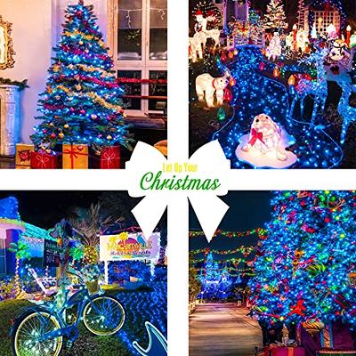Tcamp 33ft 100LED Christmas Lights Outdoor Indoor, Battery Operated Christmas  Tree Lights with Remote Timer, 8