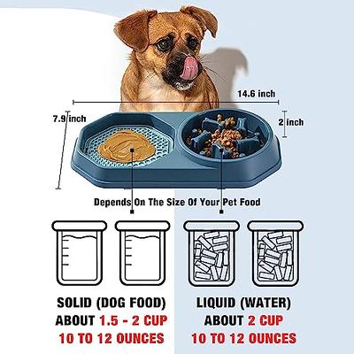 JASGOOD Slow Dog Bowl for Large Dogs,Anti-Gulping Dog Slow Feeder Stop  Bloat,Slow Eating Big Pet Bowl