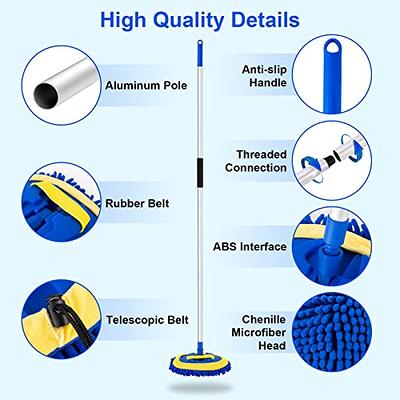 62 Car Wash Brush with Long Handle and Car Wash Brush Microfiber Car  Cleaning Brush Kit for Car RV Truck Cleaning 1 Chenille Scratch-Free  Replacement