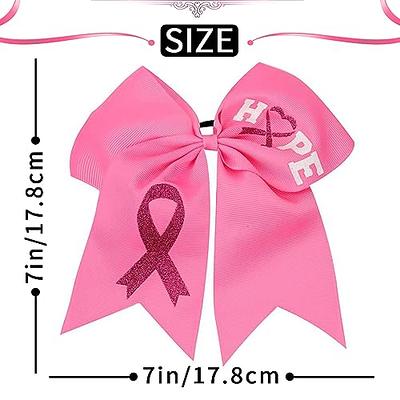 Breast Cancer Bows, Pink Ribbon Hair Bows, Pony Tail Holders in