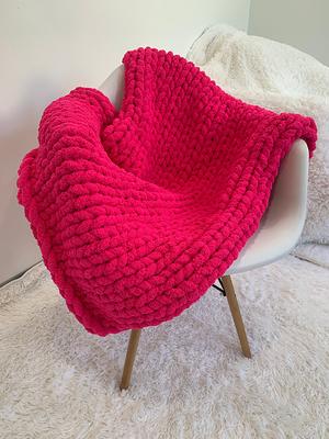 Chunky Knit Chenille Yarn blanket