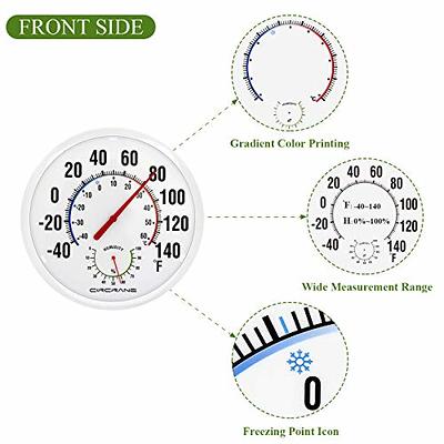 Wall Thermometer, Mini Wall Hanging no Batteries Required Thin Transparent  Dial Large Screen Hygrometer Clear Graduations Wall Indoor Outdoor  Thermometer Backyard Compost Thermometer for Greenhouses - Yahoo Shopping