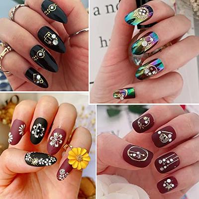 3D Gold Silver White Black Star Nail Art Stickers Geometry Transfer Nail  Decals