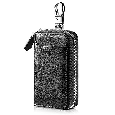 Buffway Car Key Cover,Genuine Leather Car Smart Key Chain Coin Holder Metal  Hook and Keyring Wallet Zipper Bag for Auto Remote Key Fob - Pink - Yahoo  Shopping