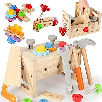 TOY CHOI'S Pretend Play Workbench Toy Tool Set 82 Pieces