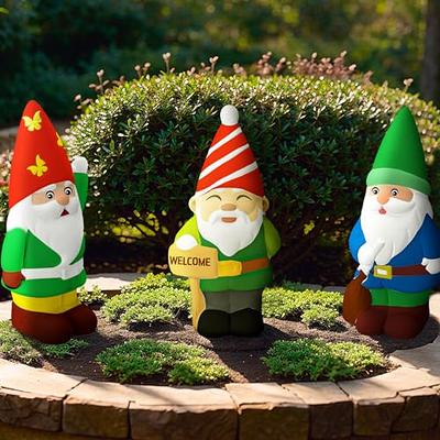 Barydat 4 Pcs Xmas Gnomes Ceramic Painting Kit for Kids Adults 5'' Gnome  Statues with Paint