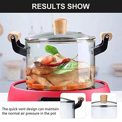 64 OZ Glass Cooking Pot Glass Saucepan with Cover Heat Resistant Simmer Pot  for Stovetop Stew Pot for Pasta Noodle Soup Milk