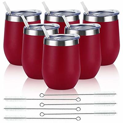 THILY Stainless Steel Insulated Wine Tumbler Stemless Wine Glass with  Sliding Lid and Straw, Keep Coffee or Cocktails Cold, Cute Gifts for Women,  2 Pack(Iridaceae+Orchid) - Yahoo Shopping