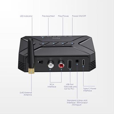 FMIIFMS Bluetooth 5.3 Adapter 3.5mm Jack Aux Dongle, 2-in-1 Bluetooth  Transmitter Receiver for Car Audio/Home Stereo/Headphones/Speaker/Projector