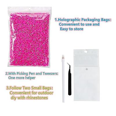  Jinkarsiman 16000pcs Hot Pink Resin Rhinestones Round Flatback  AB Jelly Non Hotfix Rhinestones for  Crafts,Tumber,Clothes,Shoes,Cup,Bottle,Nail Art,Makeup,Phone Case DIY Design