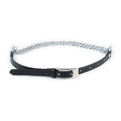 Glamorstar Women Skinny Patent Leather Slim Belt Adjustable Alloy Buckle Waist Belt for Dress