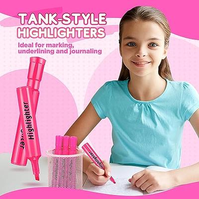 Qilery Tank Style Highlighters 30 Pack Chisel Tip Highlighters Markers  Quick Drying Fluorescent Highlighters for Kids Classroom Office School Gift  Shop Christmas (Pink) - Yahoo Shopping