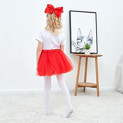 4 Layered Tulle Tutu Skirts for Girls with Hairbow Ballet Dance